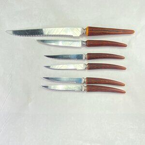 Vintage Sheffield England Regal Crest and Regent Stag Antler Knives